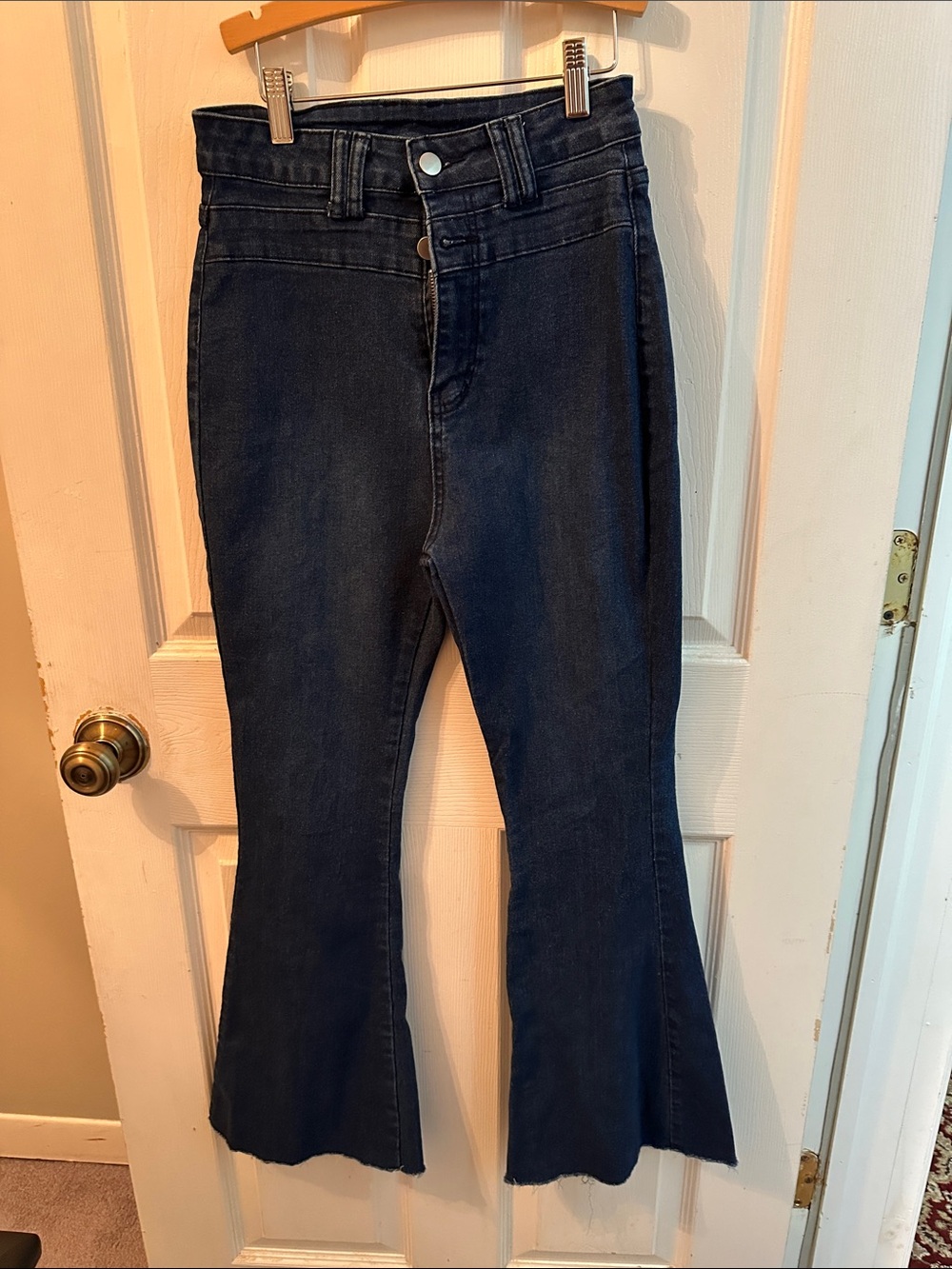 High-Rise Dark Indigo Flare Jeans for Women